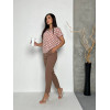 Блузка жіноча принт в горошок колір мокко